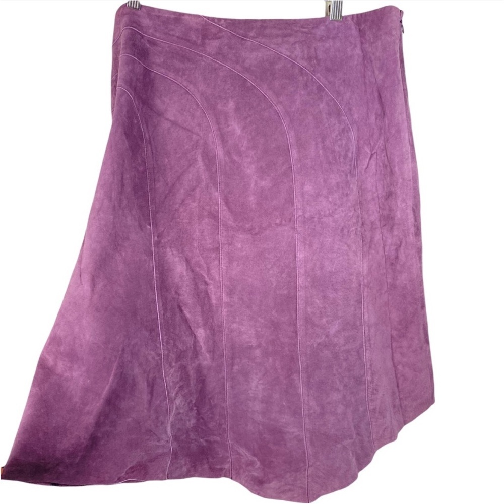 i.e.  Suede Asymmetrical Skirt 100% Leather Size 16 NWT